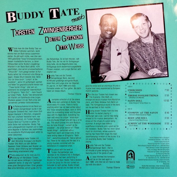 Buddy Tate Meets Torsten Zwingenberger, Dieter Gützkow, Otto Weiss (Vinyl LP)